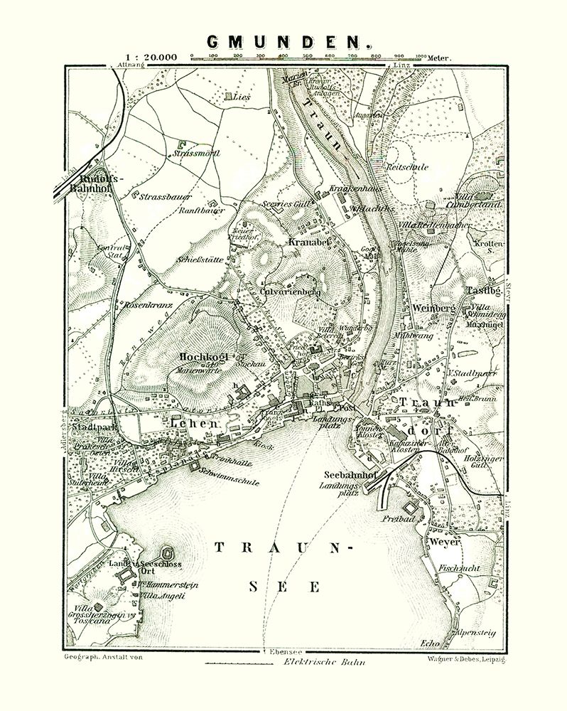 Gmunden Austria - Baedeker 1896