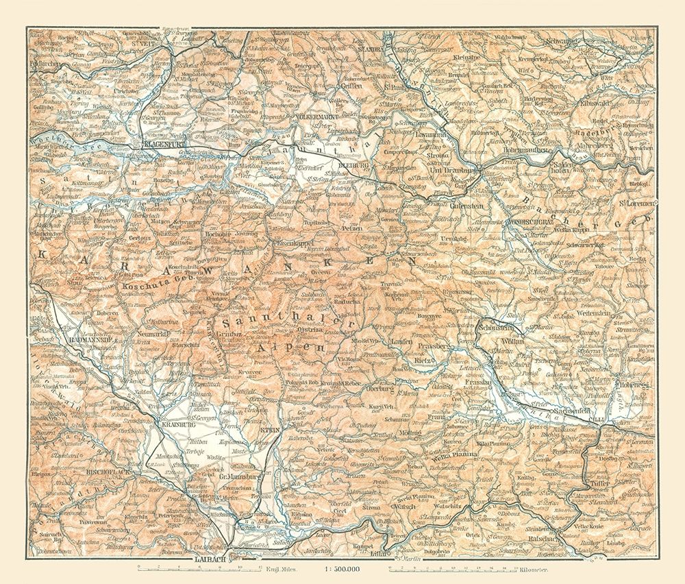 Karawanken Region Austria - Baedeker 1896
