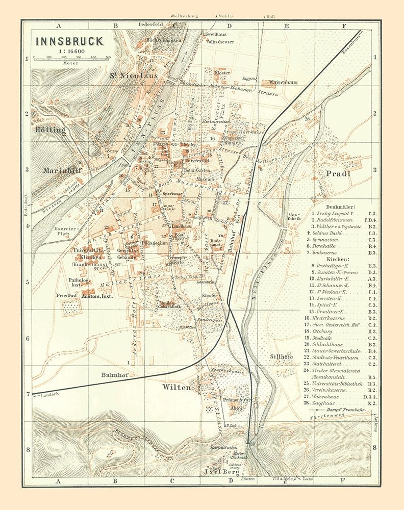 Innsbruck Austria - Baedeker 1896