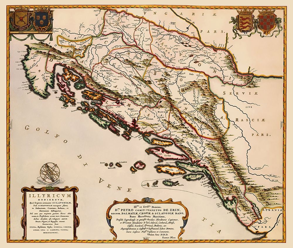 Balkan Peninsula Eastern Europe - Blaeu 1663