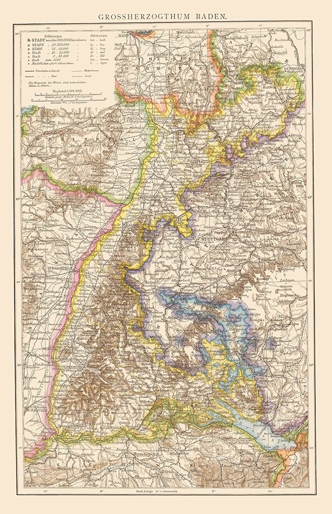 Grand Duchy of Baden Germany - Andree 1895