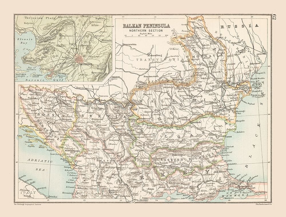 Northern Balkan Peninsula Europe - Bartholomew