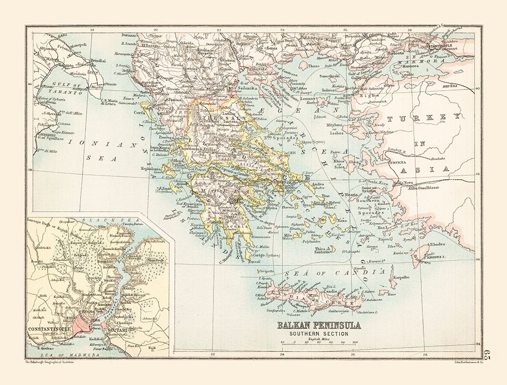 Southern Balkan Peninsula Europe - Bartholomew