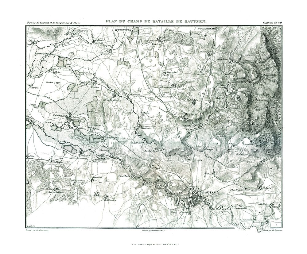 Battle of Bautzen Field Plan - Thiers 1866