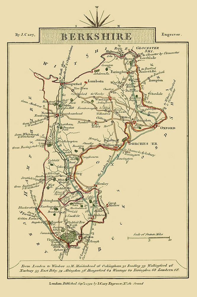 Berkshire County England - Cary 1792