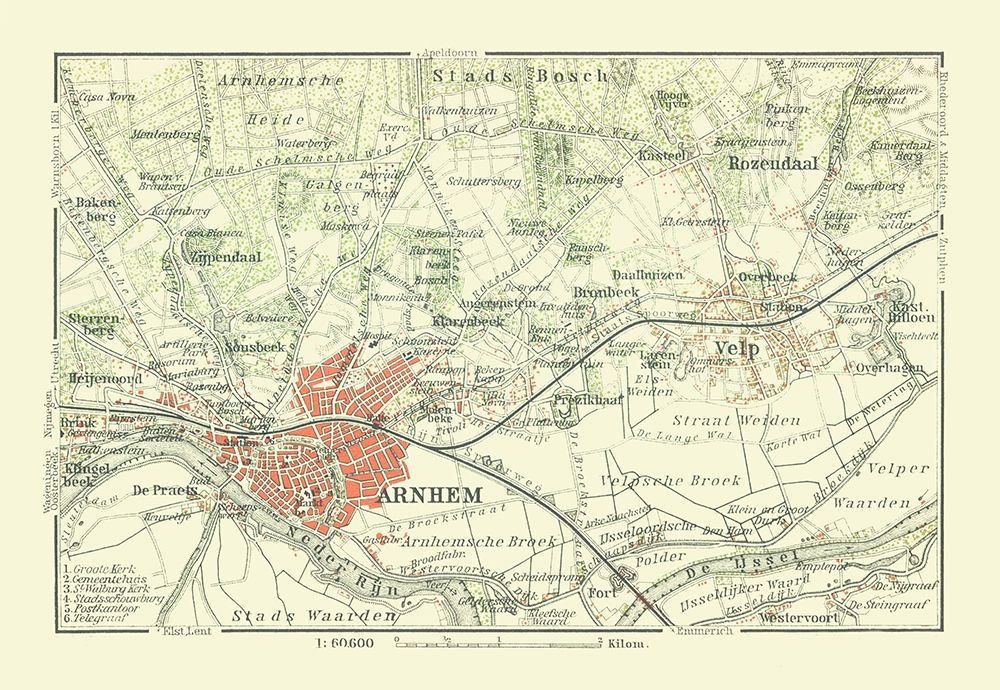 Arnhem Belgium Europe - Baedeker 1910