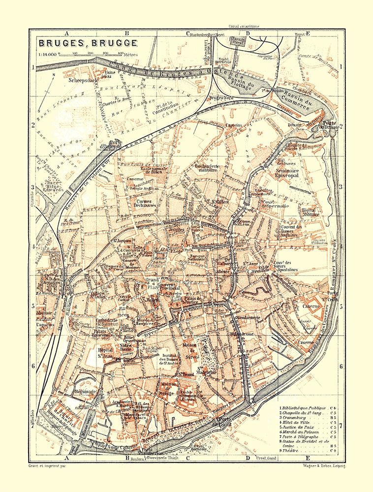 Bruges Belgium Europe - Baedeker 1910