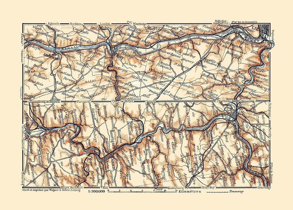 Huy Dinant Namur Belgium Europe - Baedeker 1910