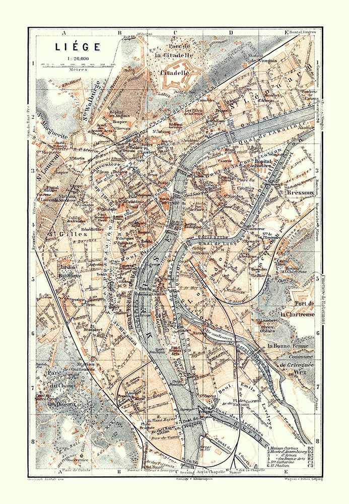 Liege Belgium Europe - Baedeker 1910