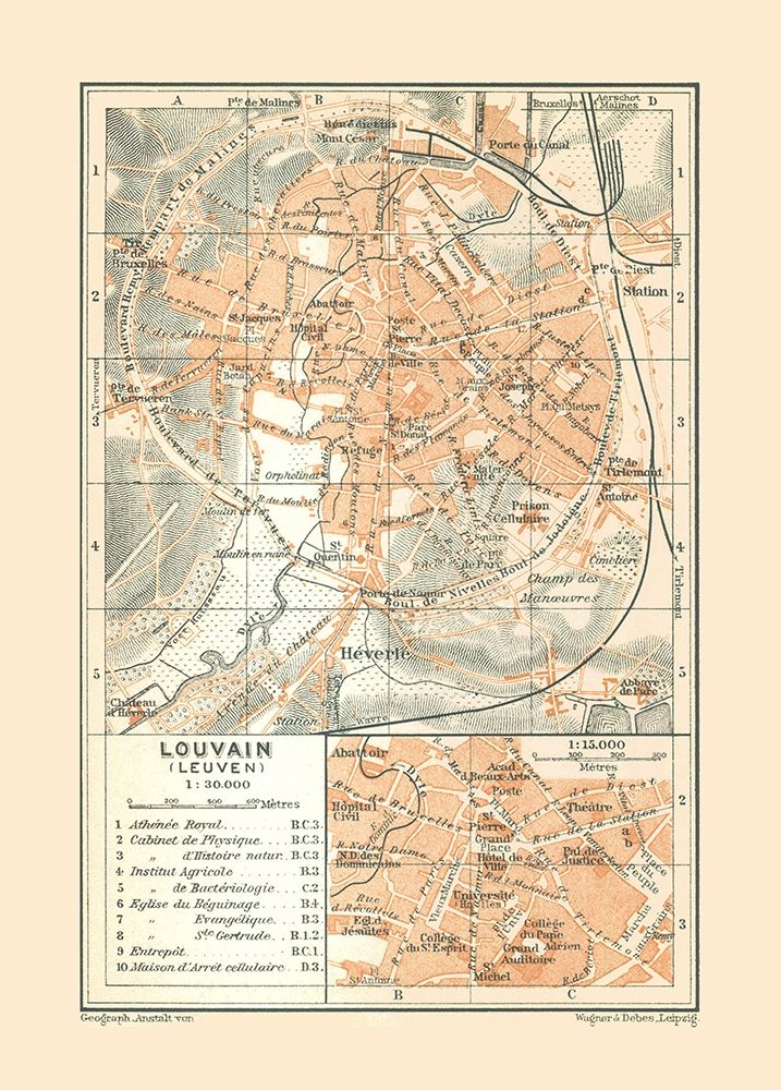 Leuven Belgium Europe - Baedeker 1910
