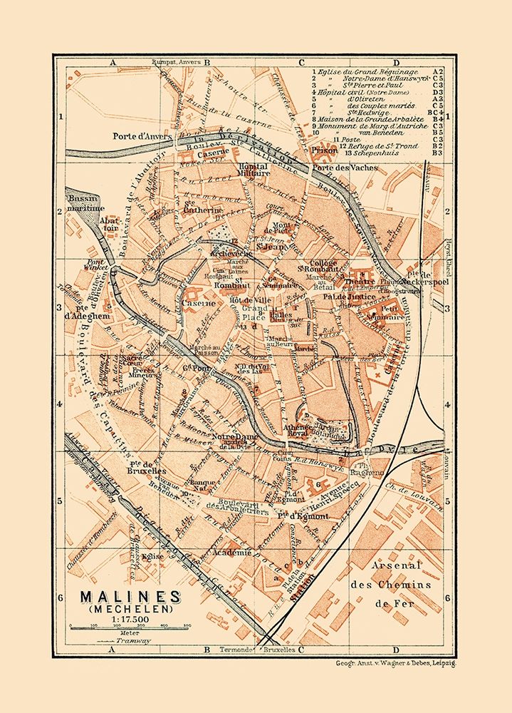 Mechelen Belgium Europe - Baedeker 1910