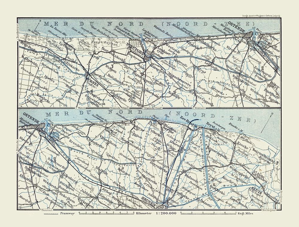 North Sea Belgium Europe - Baedeker 1910