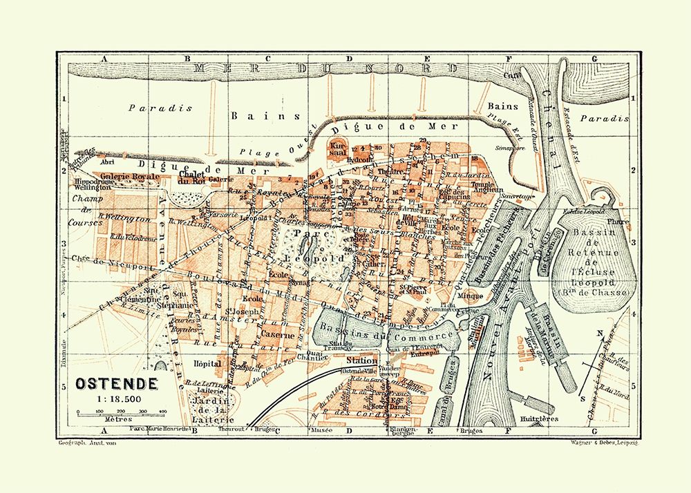 Ostend Belgium Europe - Baedeker 1910