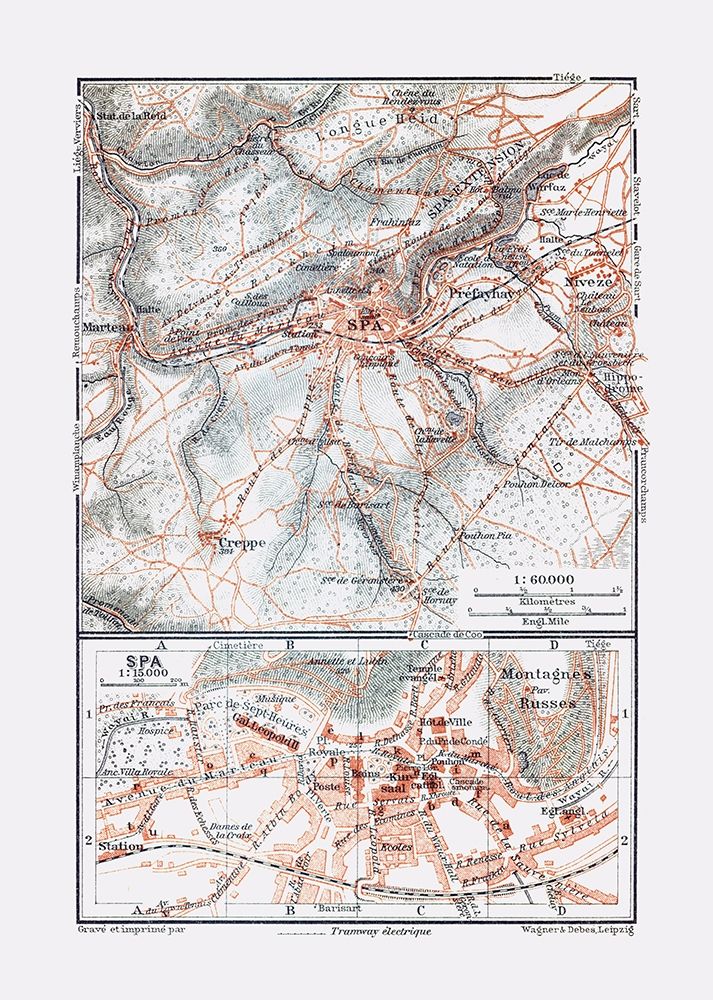 Spa Belgium Europe - Baedeker 1910