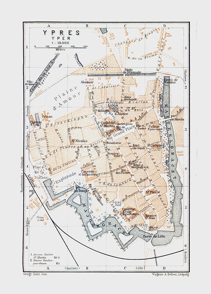 Ypres Belgium Europe - Baedeker 1910