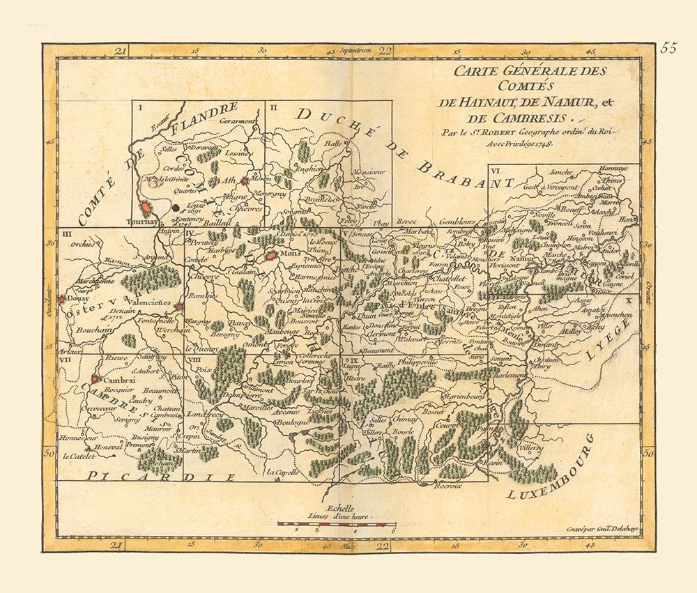 Hainaut Namur Cambresis Belgium - Robert 1748