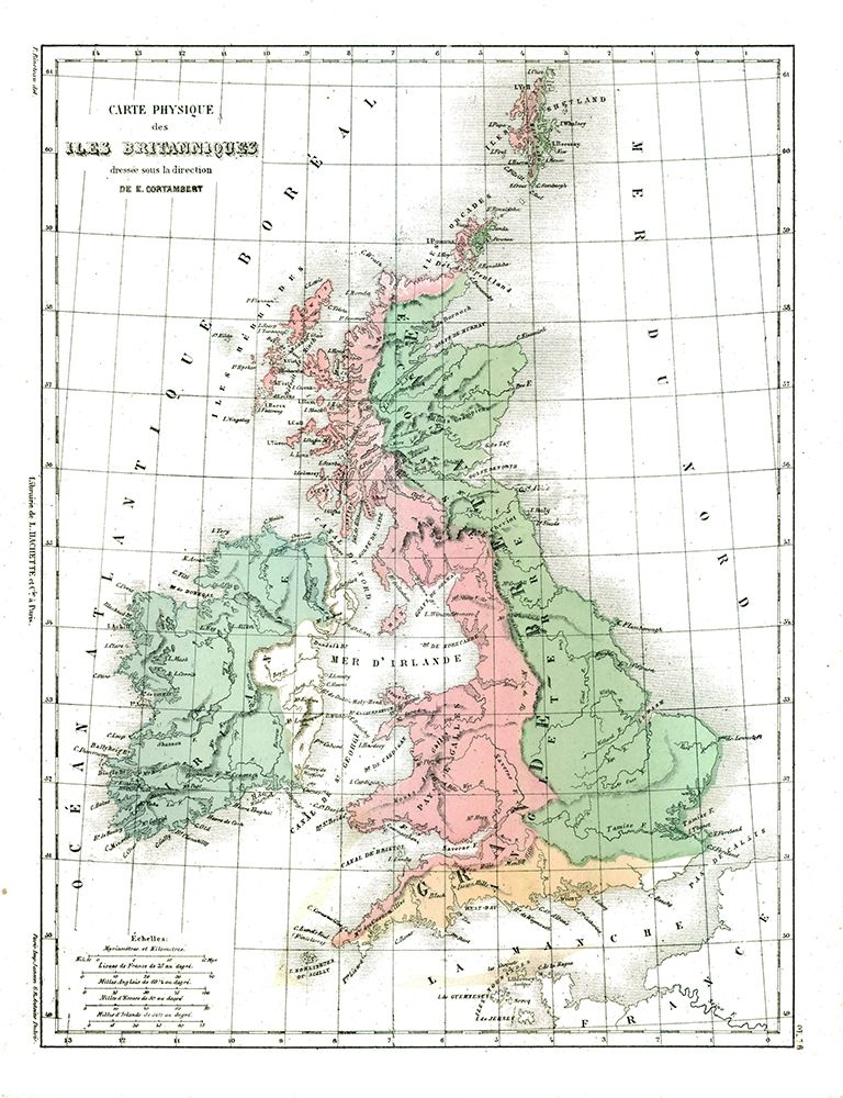 Physical of British Isles - Cortambert 1880