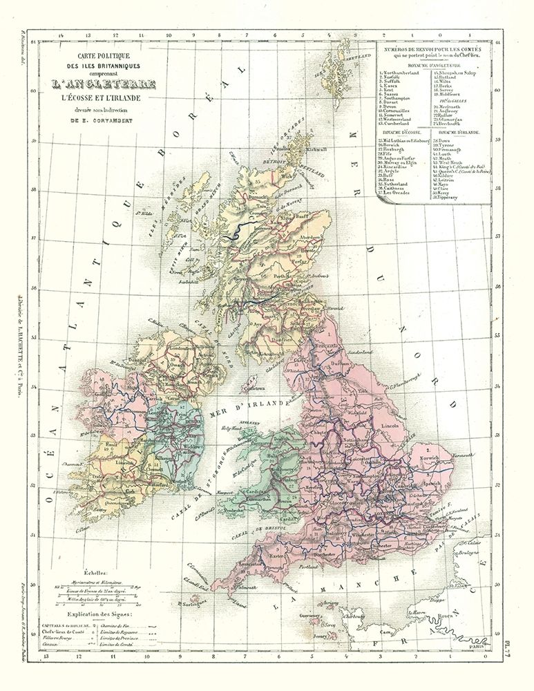 Political of British Isles - Cortambert 1880