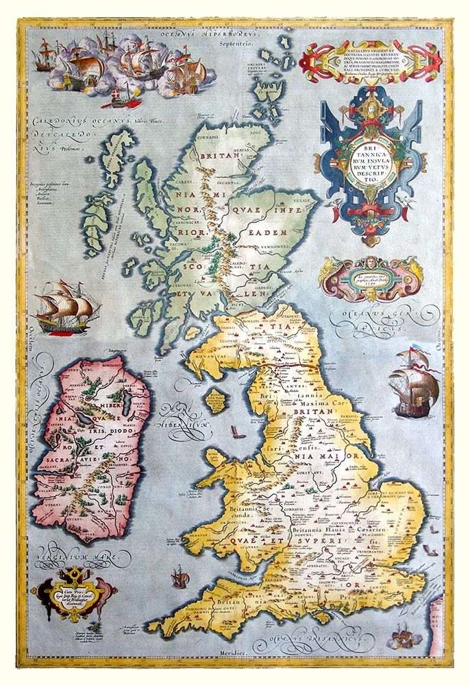 Ancient British Isles - Ortelius 1590