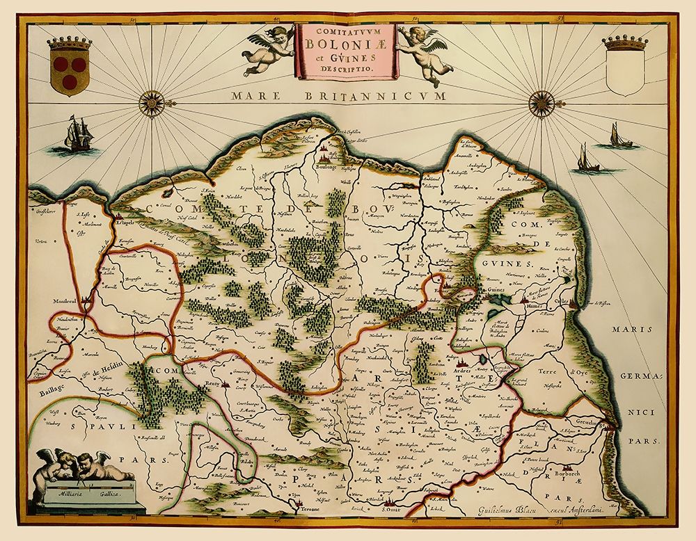 Boulogne Sur Mer Region France - Blaeu 1631
