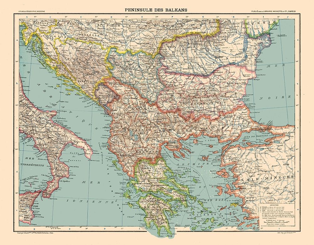 Europe Balkan Peninsula - Schrader 1908