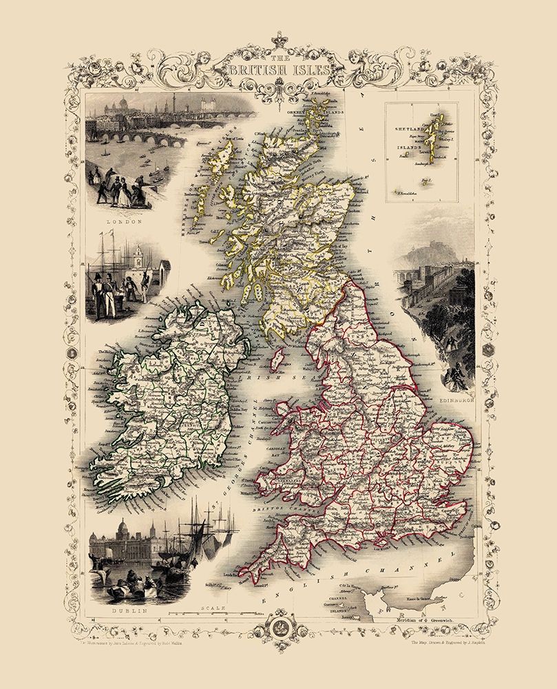 British Isles Great Britain - Tallis 1851