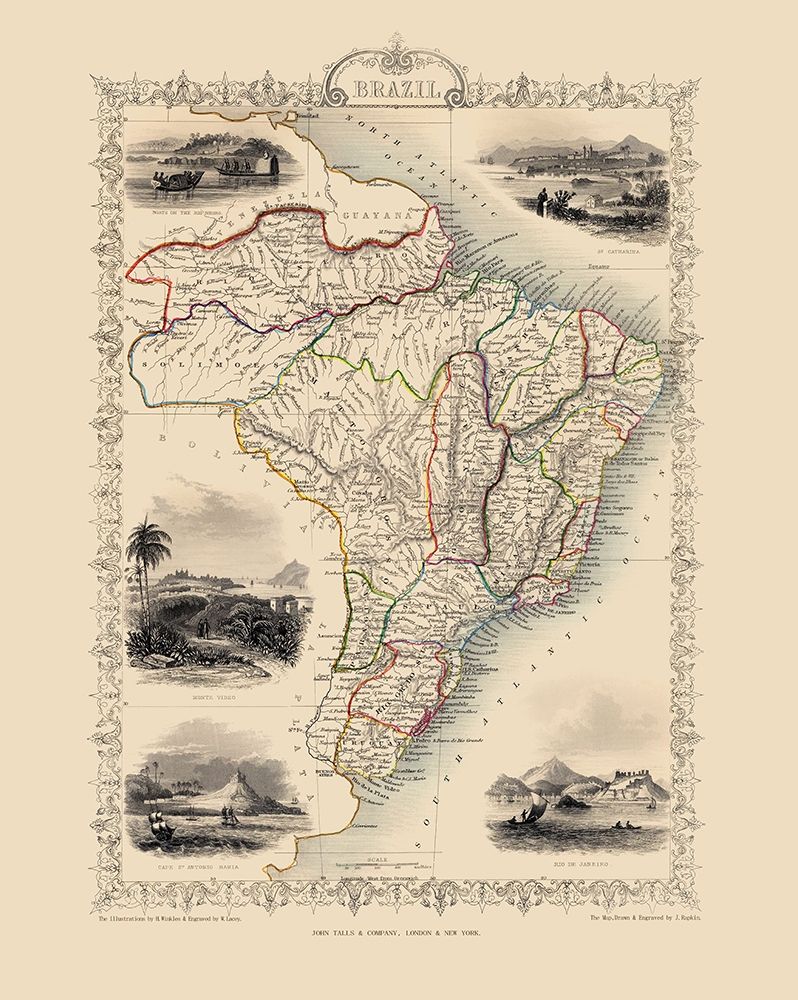 South America Brazil - Tallis 1851