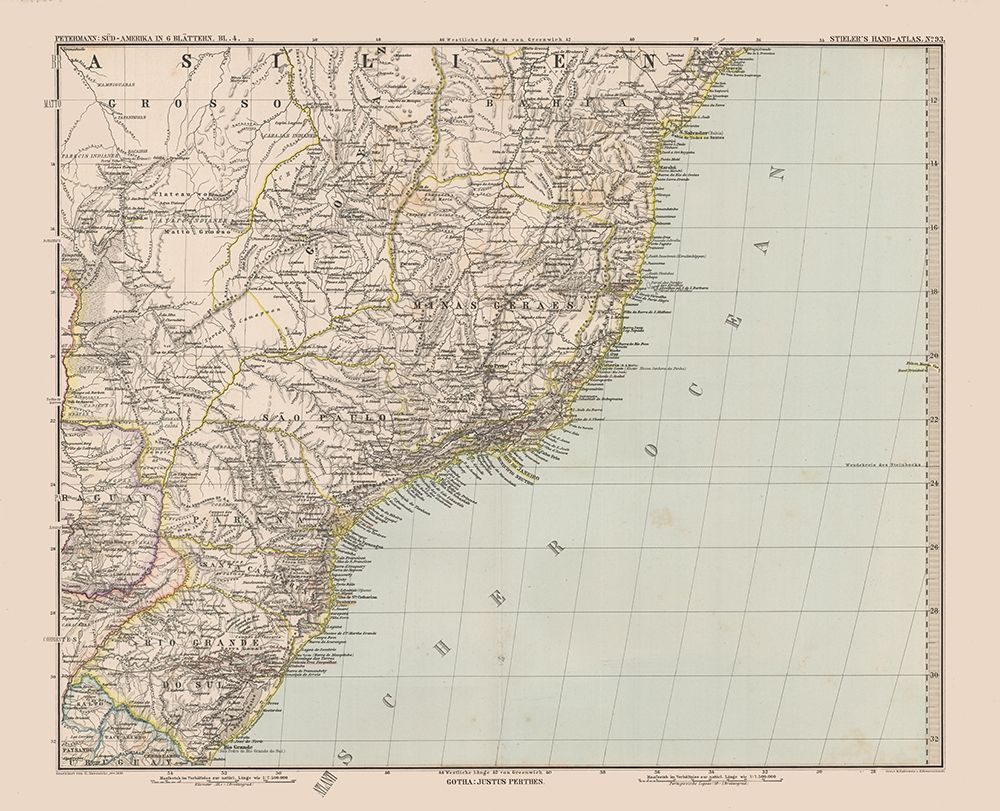 Southeast Brazil - Stieler 1885