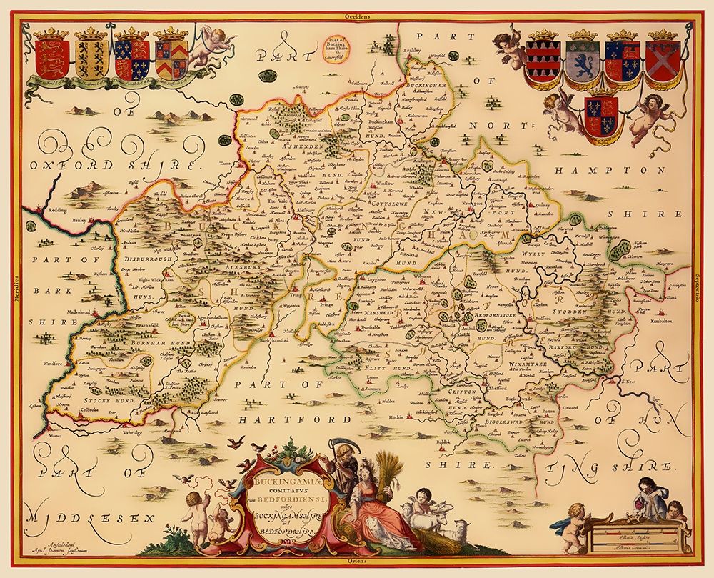 Buckinghamshire County England - Jansson 1646