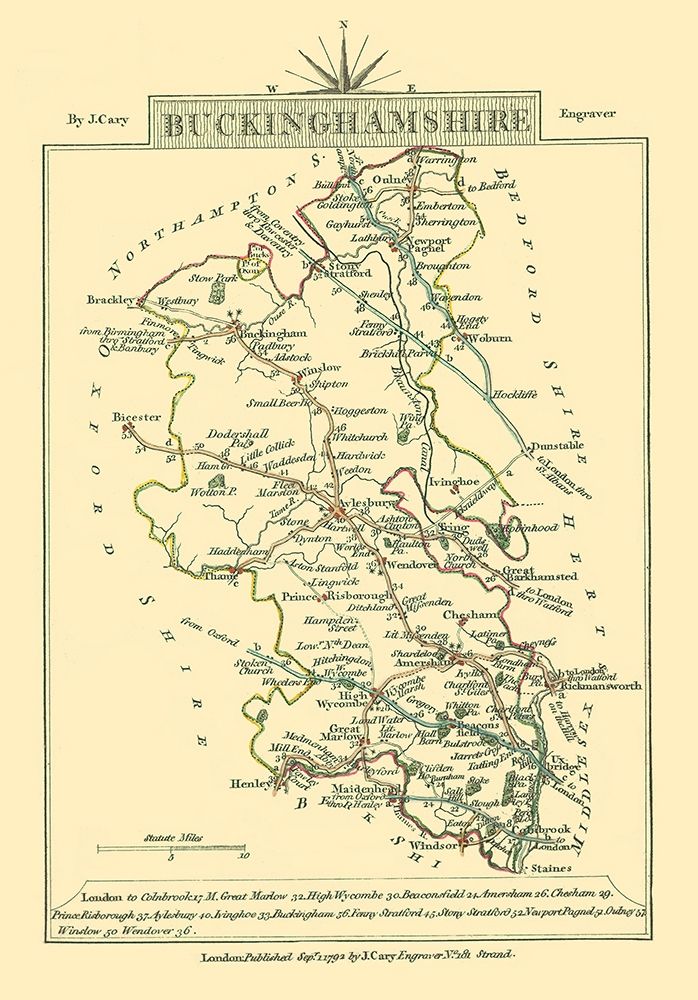 Buckinghamshire County England - Cary 1792