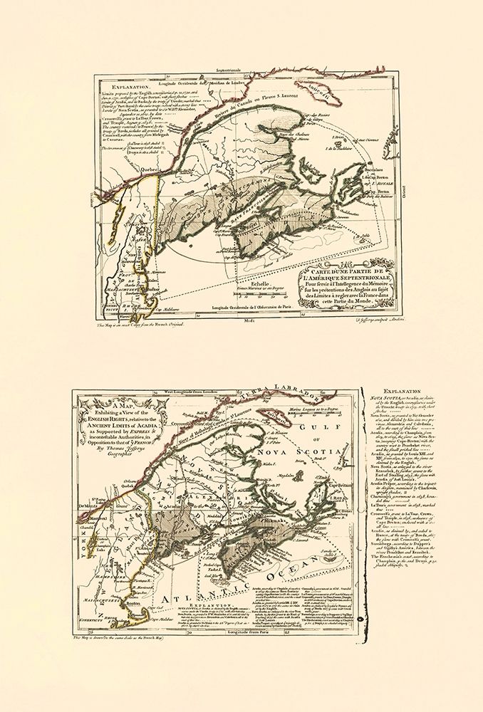 Nova Scotia Acadia Canada - Jeffreys 1713