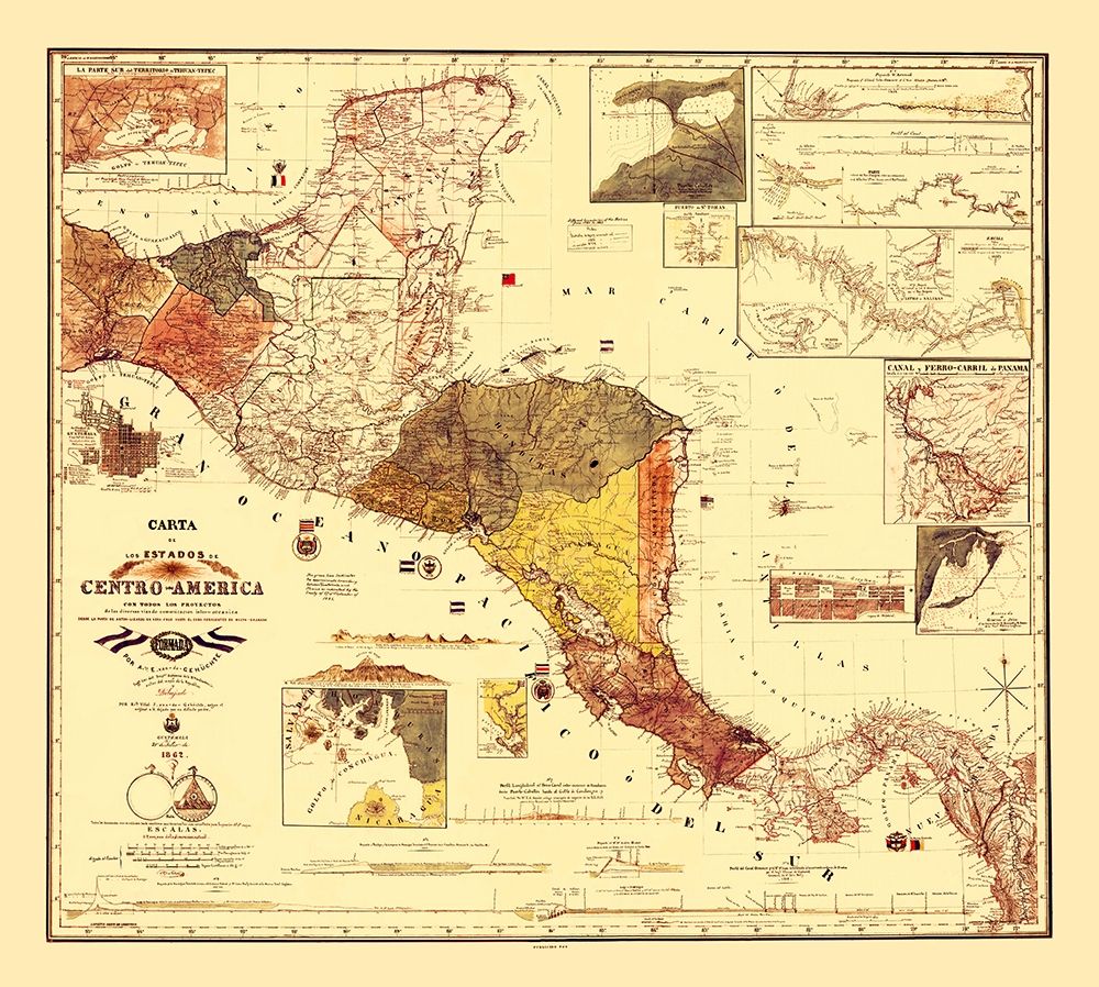 Honduras Guatemala Nicaragua - Dilbryado 1862