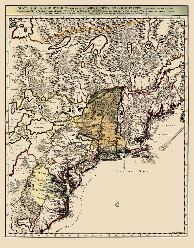 Northeastern Coast North America - Visscher 1745