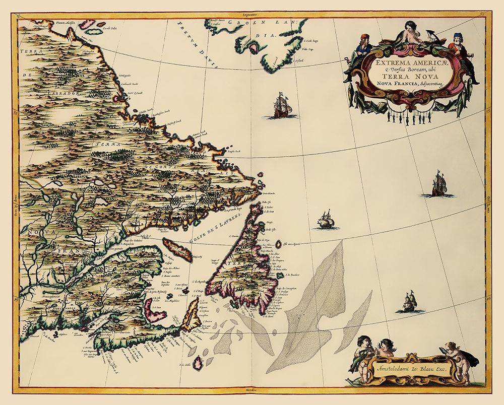 Atlantic Coast Canada - Blaeu 1662