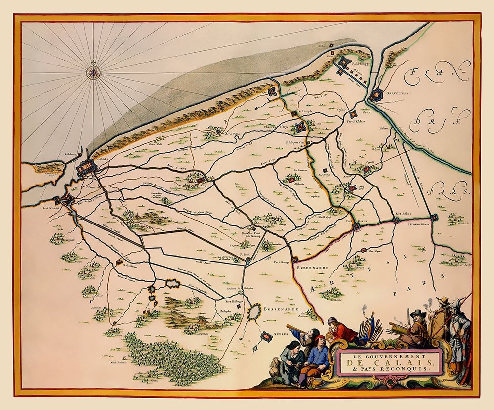 Calais Region France - Blaeu 1662
