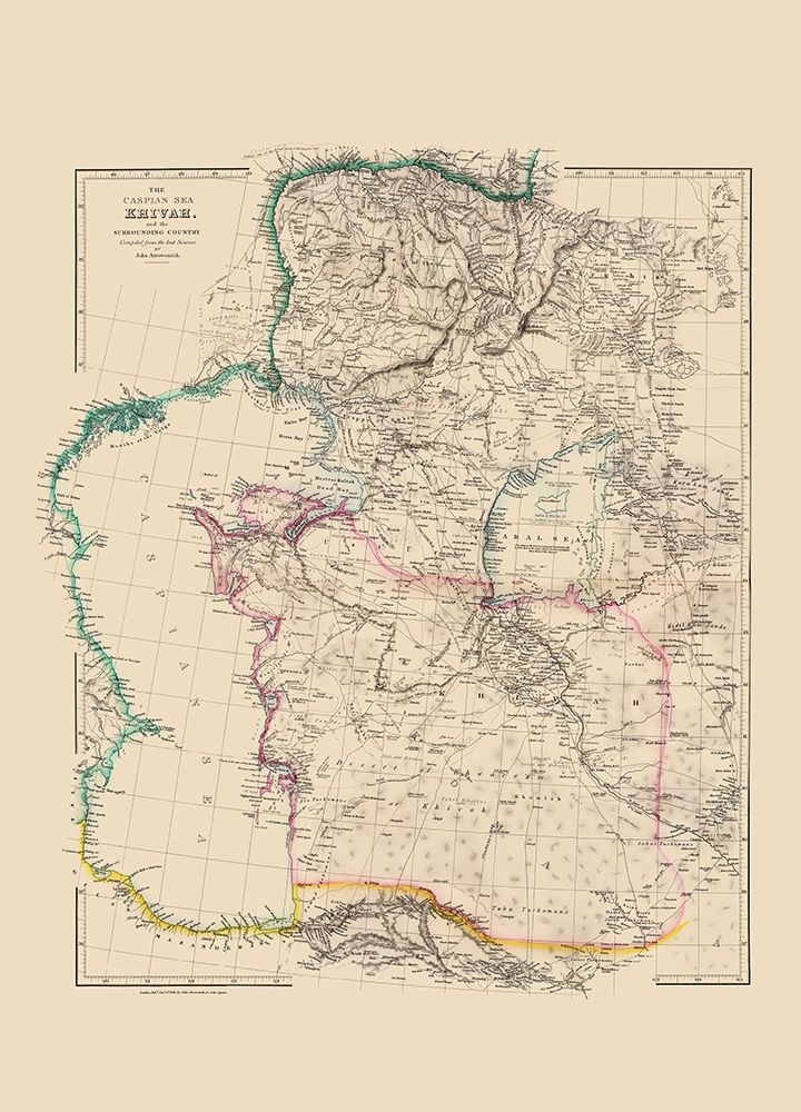 Caspian Sea Region Asia - Arrowsmith 1844