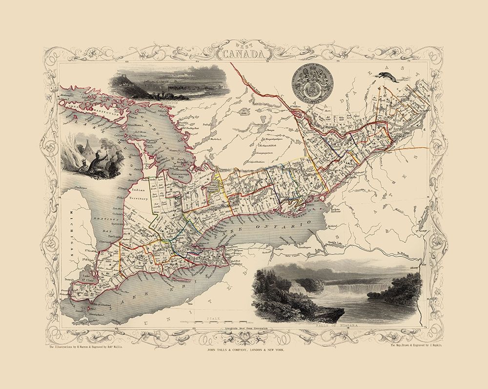 Great Lakes Canada - Tallis 1851