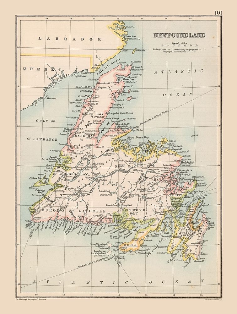 Newfoundland Canada - Bartholomew 1892