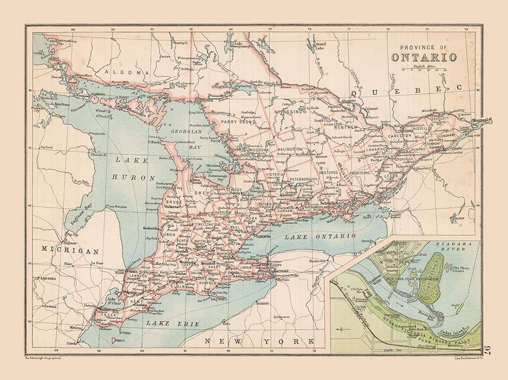 Ontario Canada - Bartholomew 1892