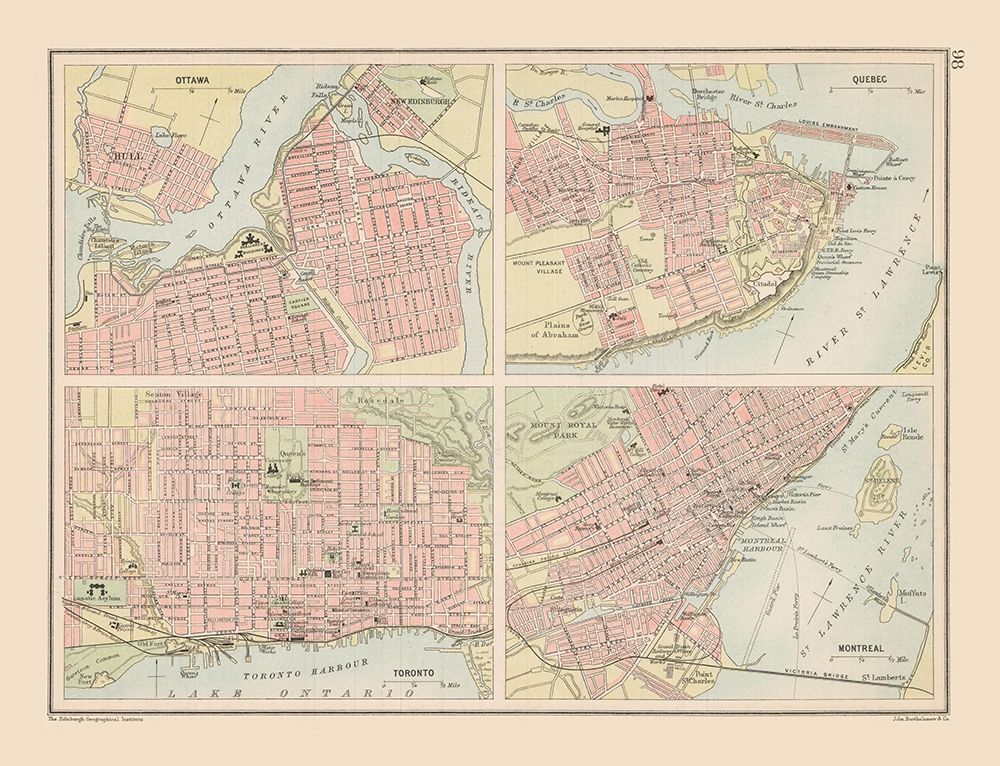 Canadian Cities - Bartholomew 1892