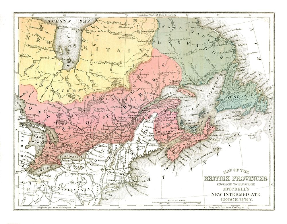 British Provinces Canada - Mitchell 1869