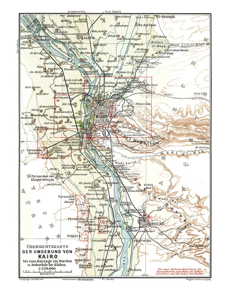 Africa Cairo Regions Egypt - Baedeker 1913