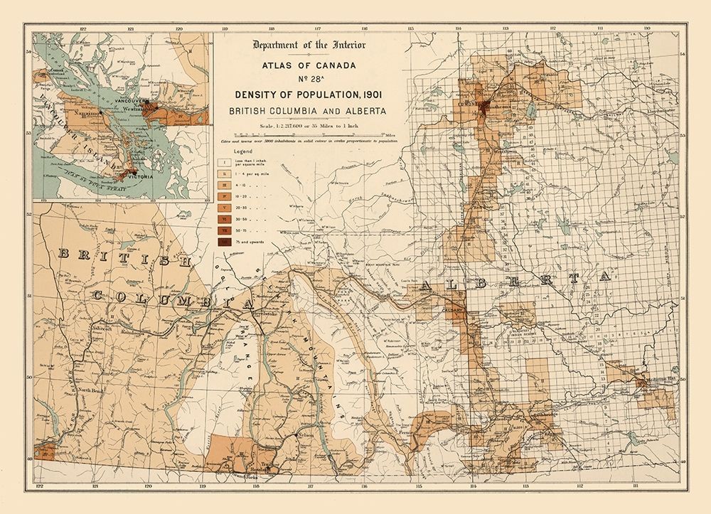 Alberta British Columbia Canada - White 1906