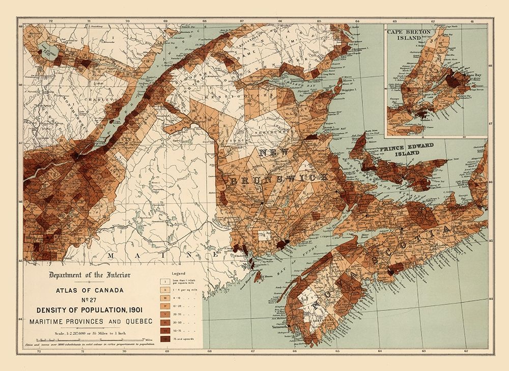 Maritime Provinces Quebec Canada 1901 - White 1906