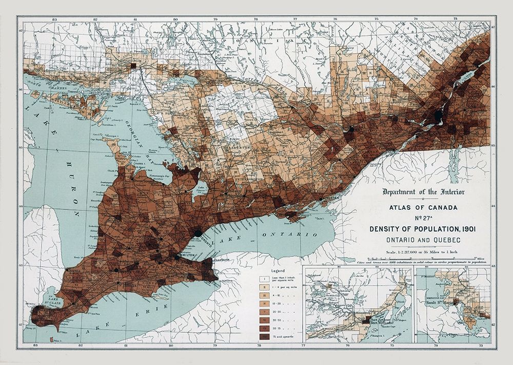 Ontario Quebec Canada 1901 - White 1906