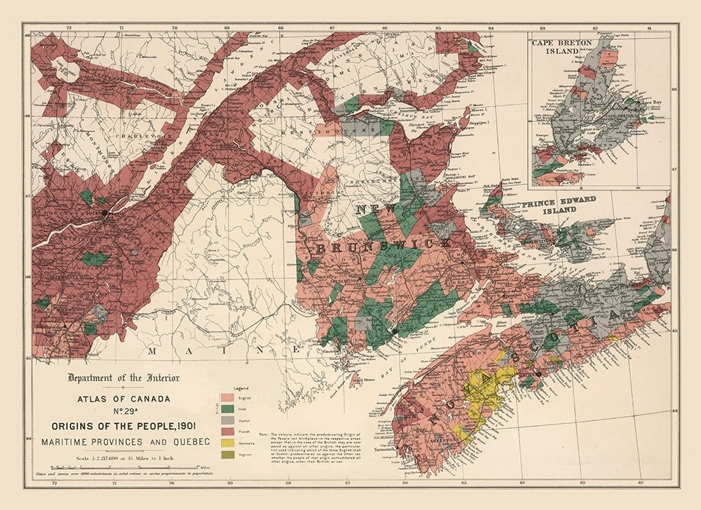 Maritime Provinces Quebec Canada 1901 - White 1906