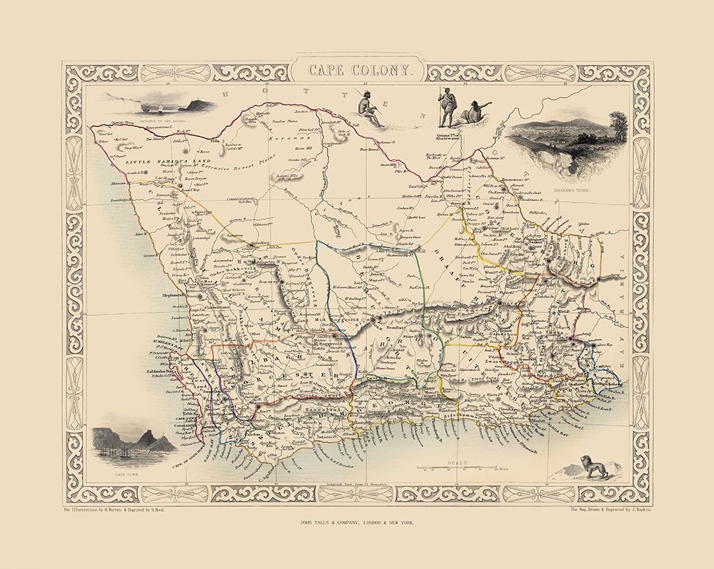 Cape Colony South Africa - Tallis 1851