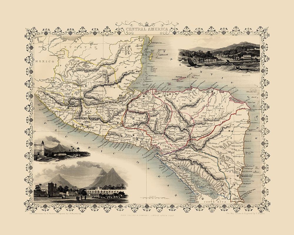 Central America - Tallis 1851