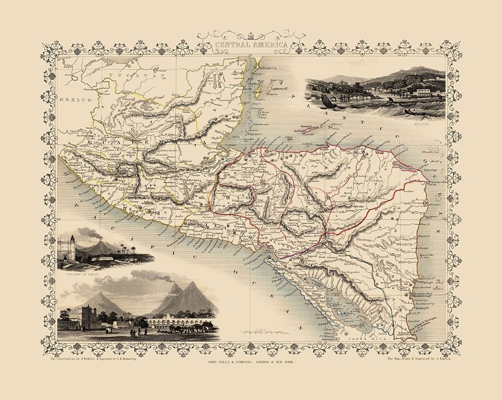 Central America - Tallis 1851