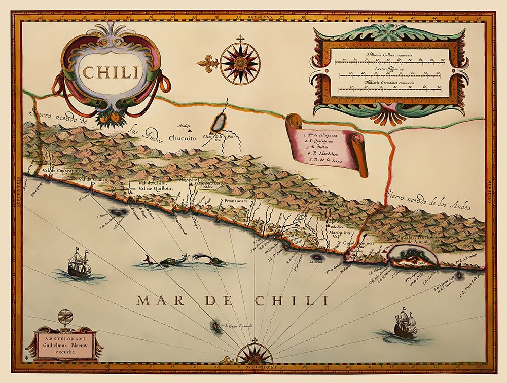 South America Chile - Blaeu 1630